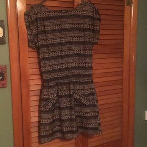 Mini skirt dress, elastic waist, pockets